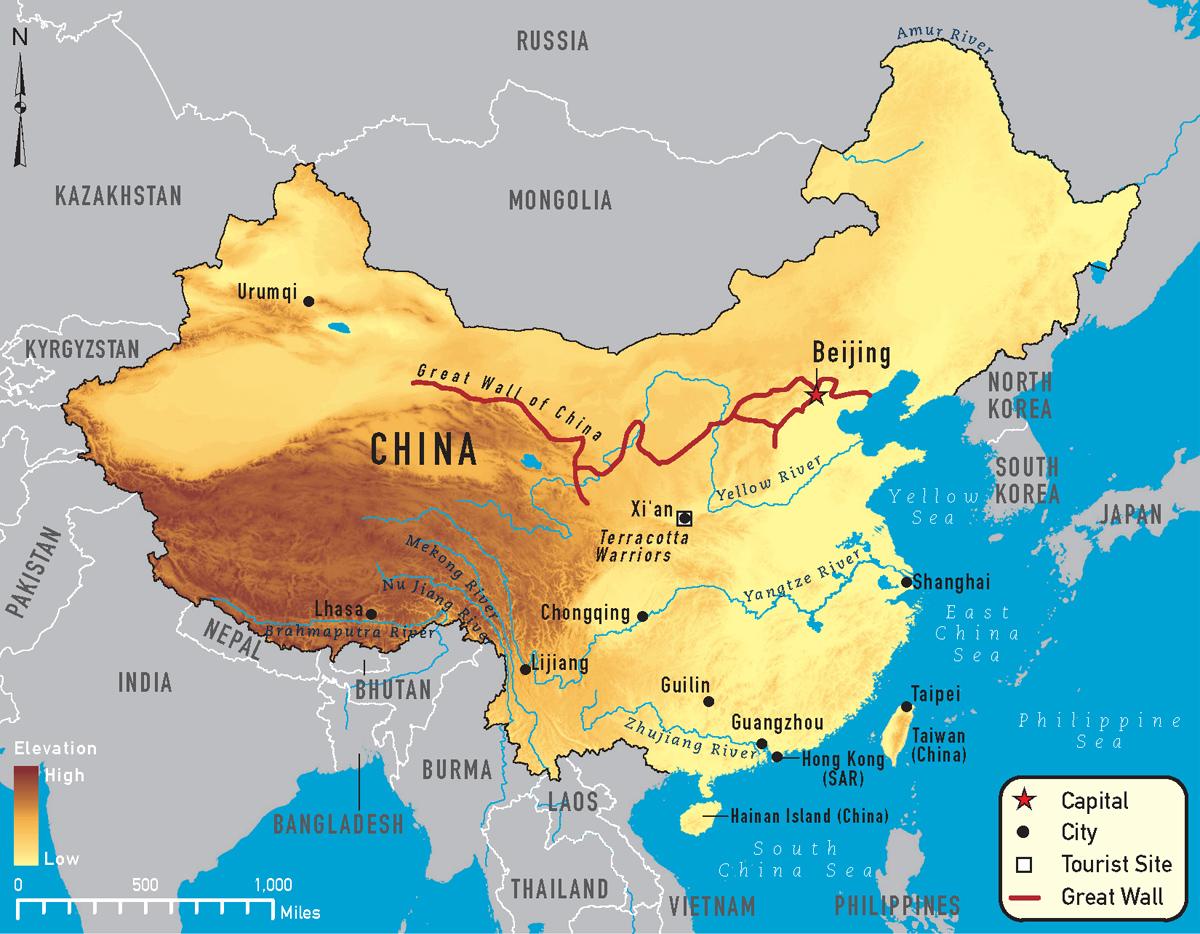 地図の中国 