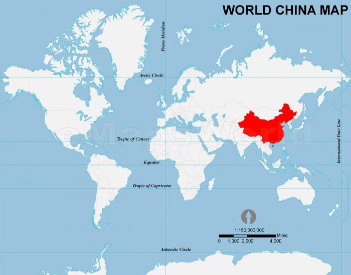 中国は、世界地図-中国の世界地図（東アジア-アジア）
