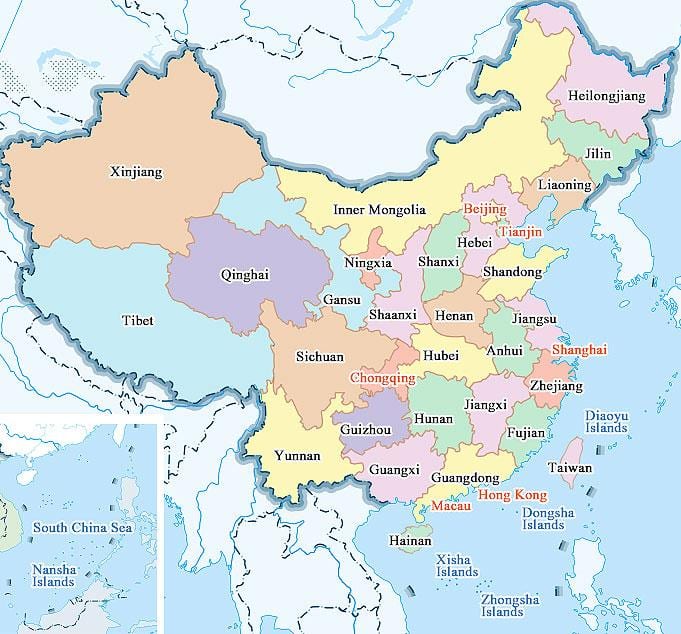 地図の中国