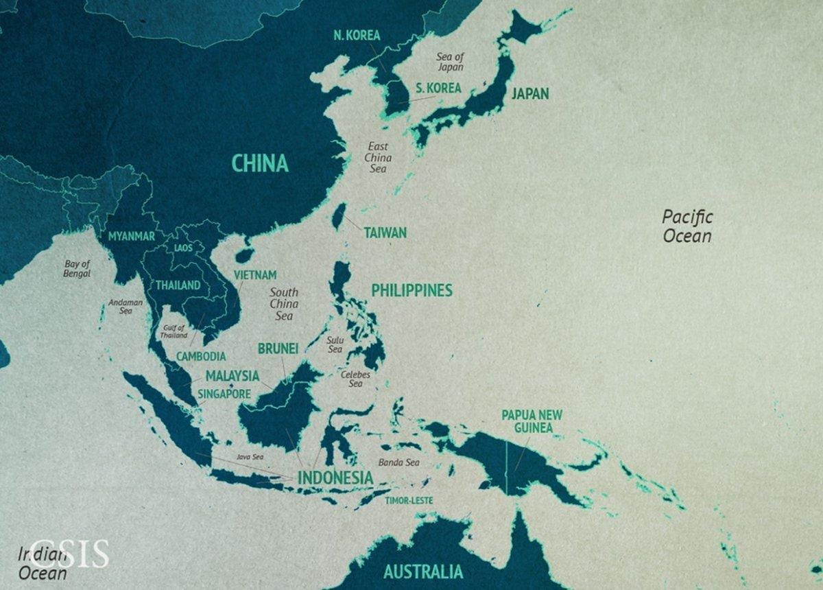 地図中国の海