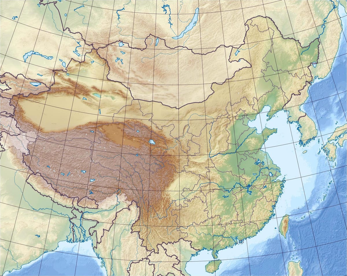 立体地図（レリーフマップの中国
