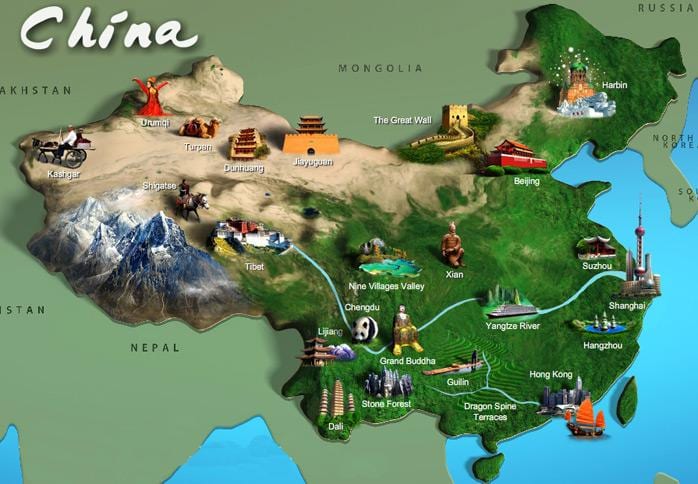 図中国の観光名所