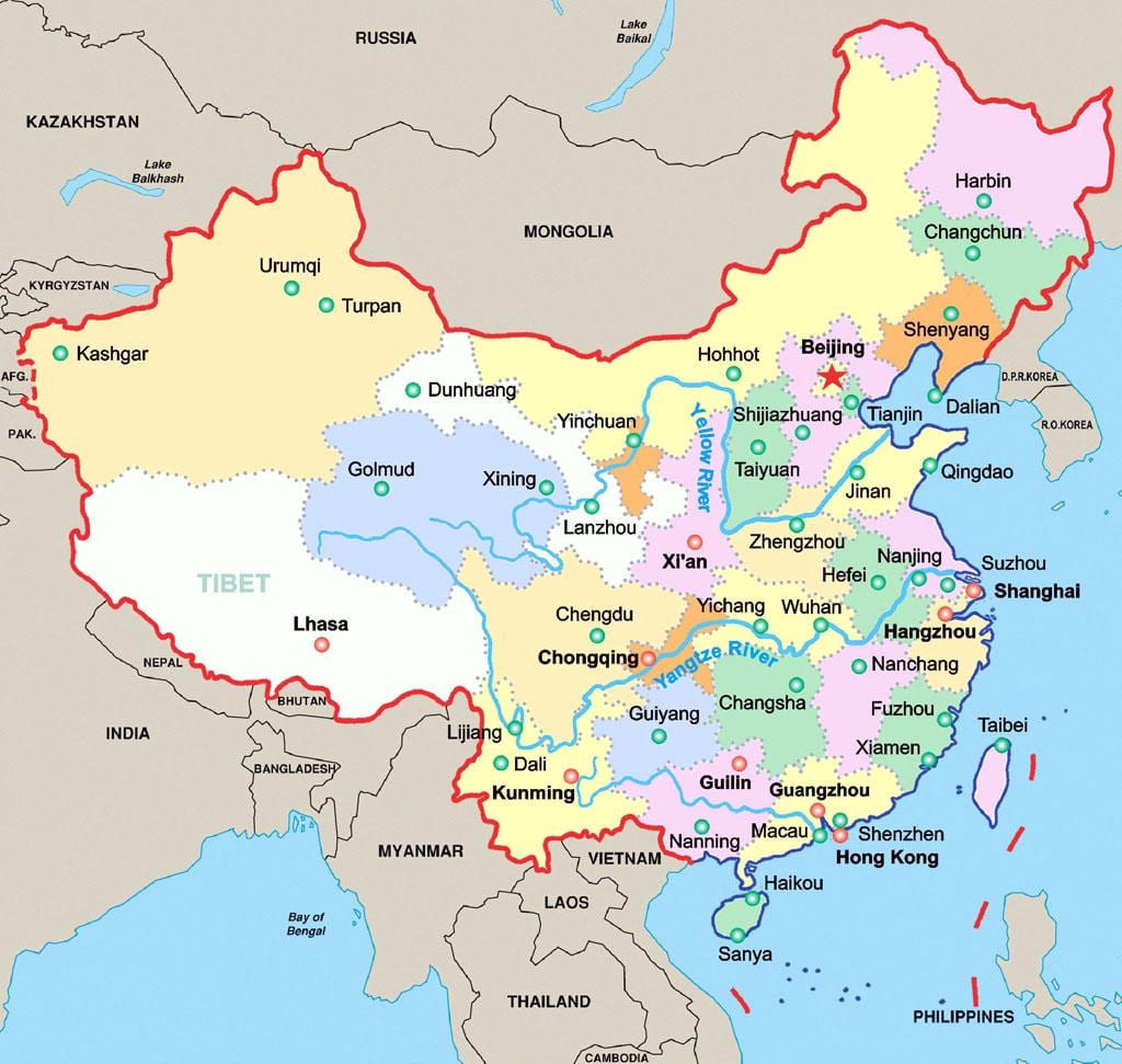 中国地図