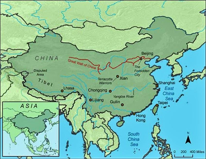 地図中国の大壁