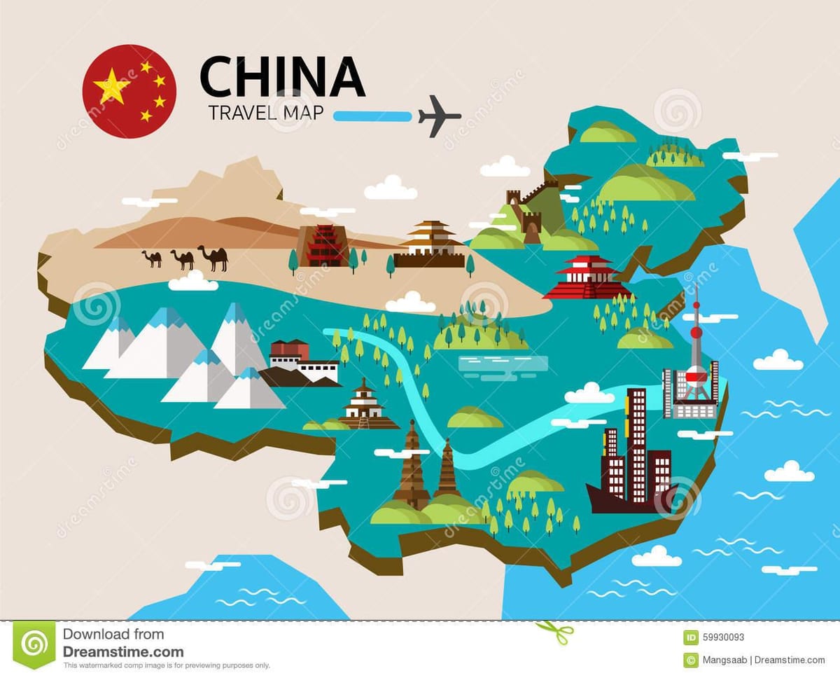 旅行地図の中国