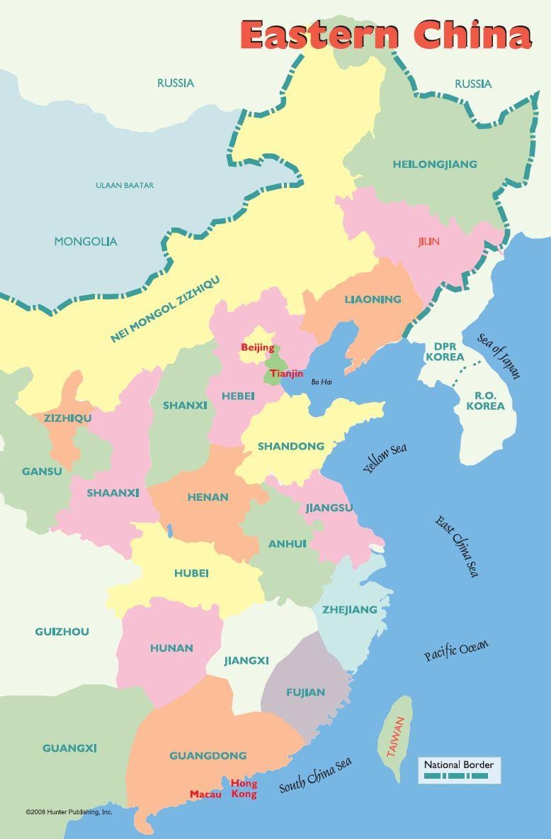 地図の中国東