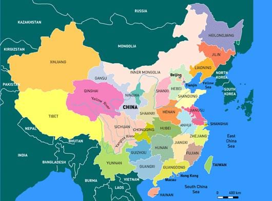 中国地域地図