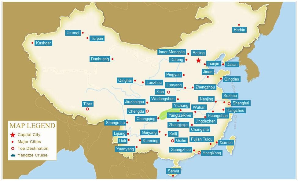 中国の都市地図