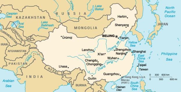古代の地図、中国
