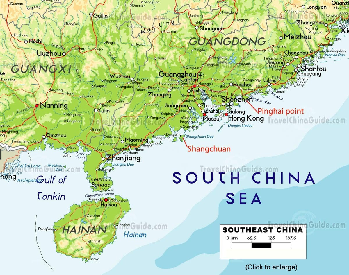中国南の地図