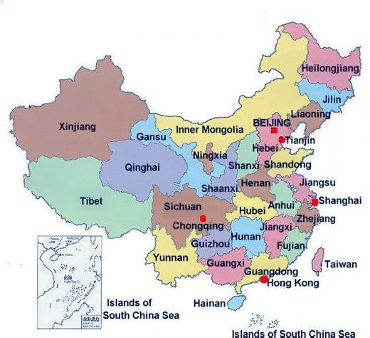 地方中国地図