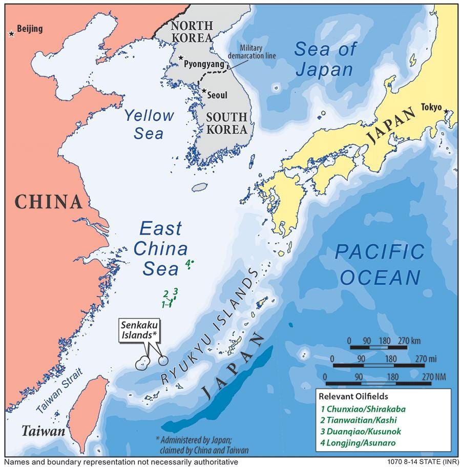 地図の東シナ海