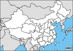白地図、中国