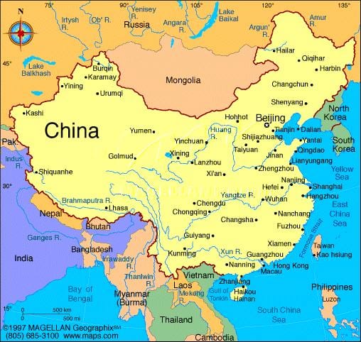 中国詳細地図