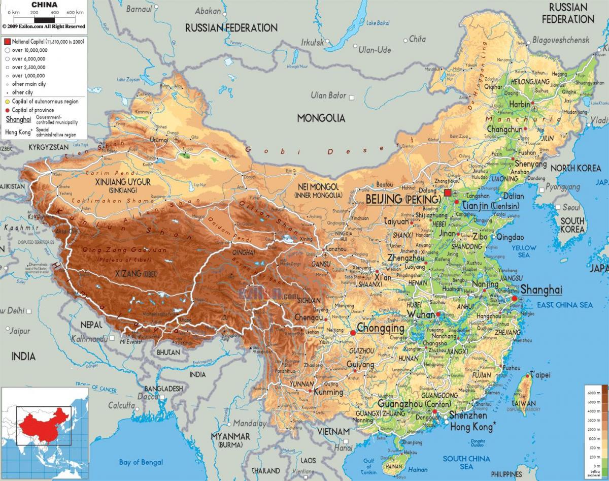 世界地図中国語版