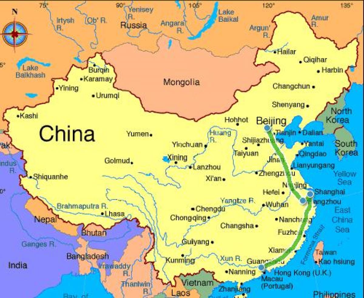 中国本土の地図