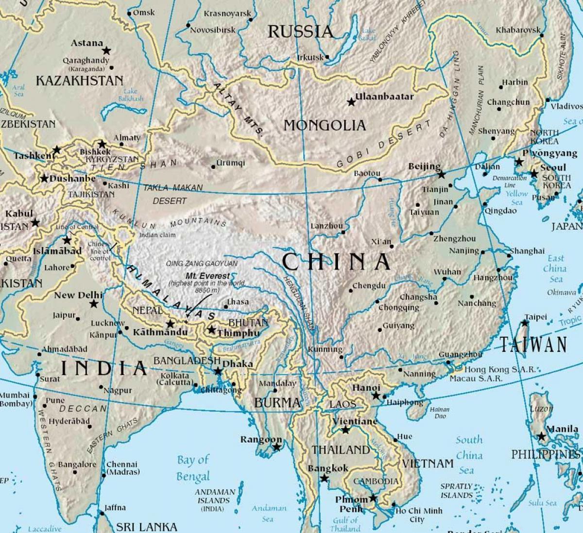 地図の中国山