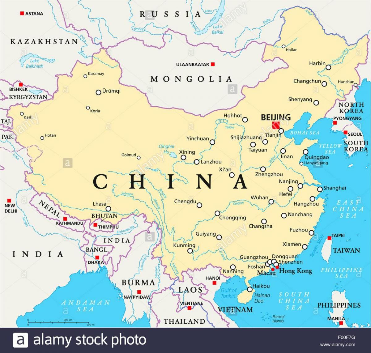 地図中国の河川