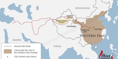 中国地図シルクロード