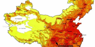 人口地図の中国
