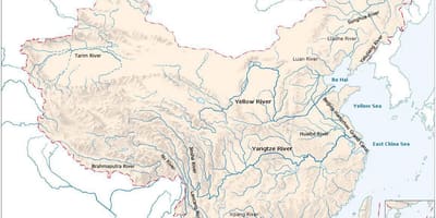 中国の河川の地図