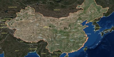 中国の衛星地図