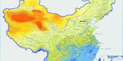 中国の降水マップ