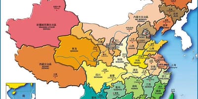 地図中国の州