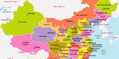中国の国家の地図