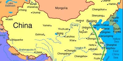 中国本土の地図