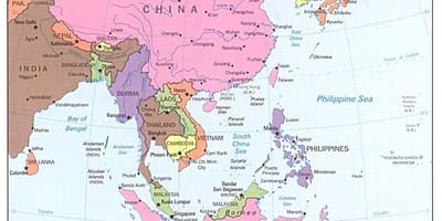 地図の中国東方航路