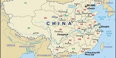 中国各地を地図