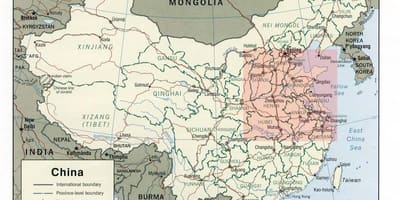 地図の中国華北平野