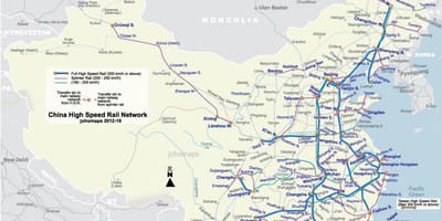 高速鉄道は中国地図