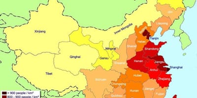 地図の中国の人口