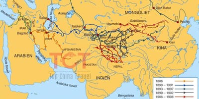 地図のシルクロード古代中国