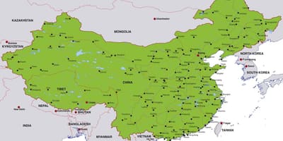 中国の都市の地図