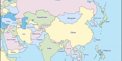 地図の中国および隣接国