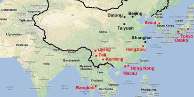 中国南部の地図