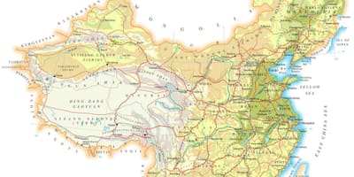 中国-地図-地形