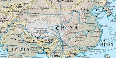 地図の中国山