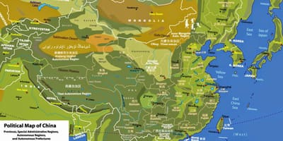 物理地図の中国