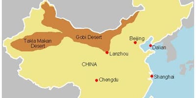 地図中国の砂漠