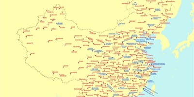 中国の空港地図