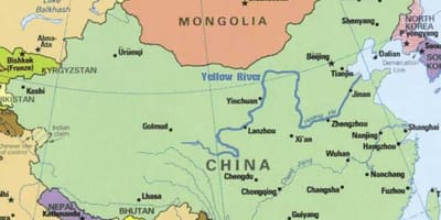 黄河中国地図
