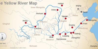 中国地図の黄河